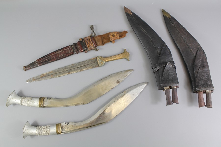 Two Kukri and an Antique North African Dagger