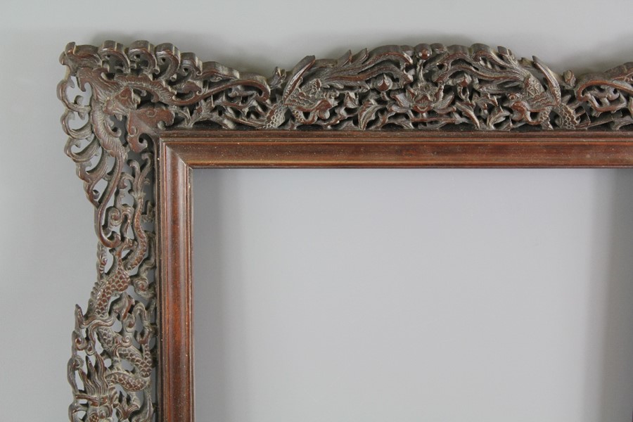 A Chinese Wood Carved Frame - Image 2 of 3