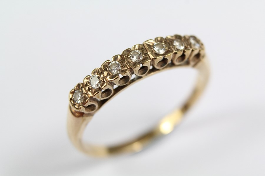 Antique 9ct Gold Diamond Ring - Image 2 of 2