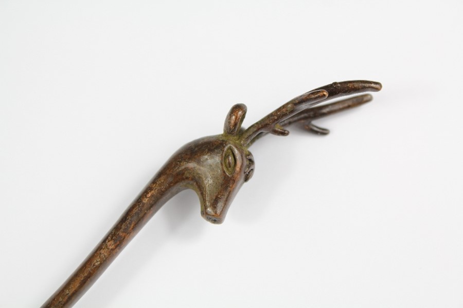 A 20th Century Cast Bronze Figurine of a Deer - Image 2 of 3