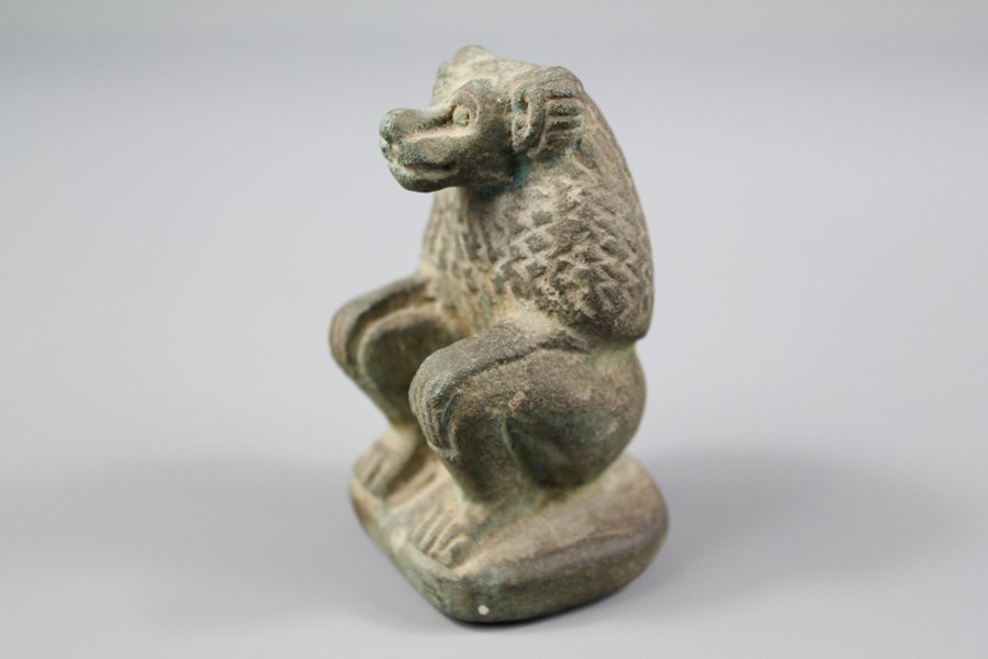 Antiquity - Stone Carving of a Seated Baboon - Image 2 of 3