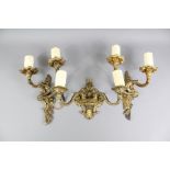 Three Italian Style Brass Wall Sconces