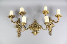 Three Italian Style Brass Wall Sconces