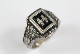 A German WWII Era Nazi SS Silver Ring