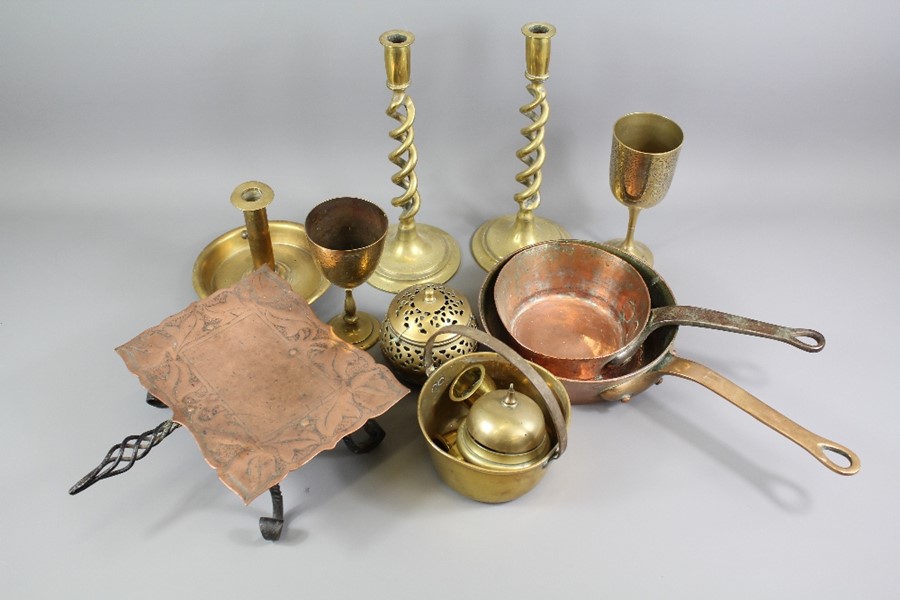 A Box of Brass and Copper Items