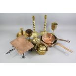 A Box of Brass and Copper Items