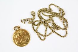 An Italian (417) 10 ct Gold Necklace