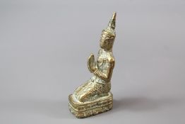 A South Asian Brass Miniature Figure of Buddha