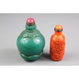 Two Chinese Scent Bottles