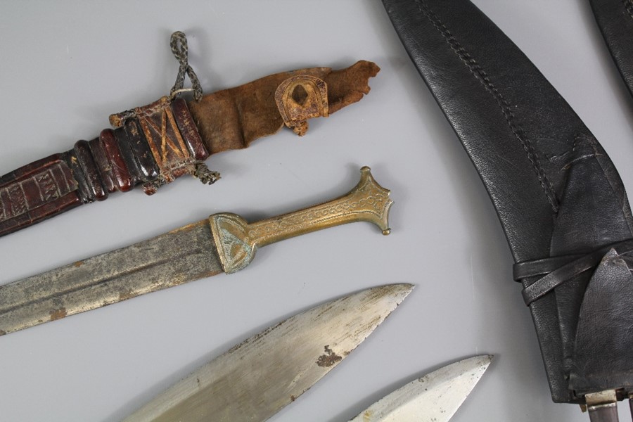 Two Kukri and an Antique North African Dagger - Image 3 of 3