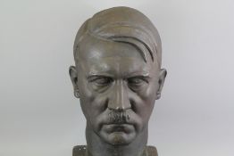 Ernst Seger (1868-1939) Monumental Cast Iron Bust of Adolph Hitler