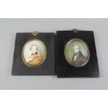 Two Victorian Oval Portrait Miniatures