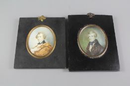 Two Victorian Oval Portrait Miniatures