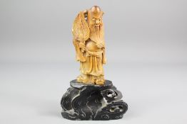 A Chinese Red Soapstone Carving