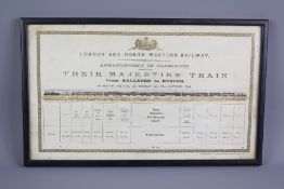 London and North Western Railway Notice of Their Majesties Arrangement of Carriages