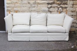 A Large Cream Contemporary Three Seater Knowle Sofa