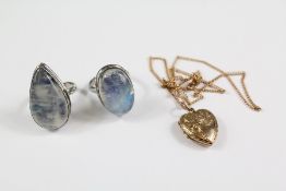 Two Silver Moonstone Rings