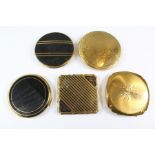 Five Vintage Lady's Compacts