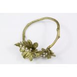 Silver and Seed Pearl Floral Bracelet