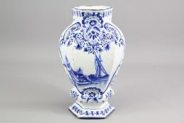 An Early 19th Century Blue and White Delft Vase