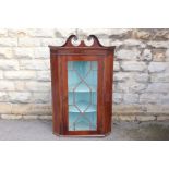 A Victorian Mahogany Corner Glaze Fronted Corner Cabinet