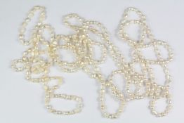 Three White Fresh Water Pearl Necklaces