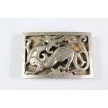 A Chinese Whte Metal Belt Buckle