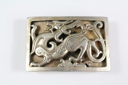 A Chinese Whte Metal Belt Buckle