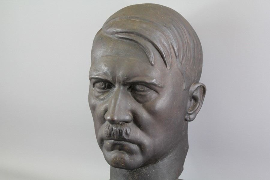 Ernst Seger (1868-1939) Monumental Cast Iron Bust of Adolph Hitler - Image 2 of 9