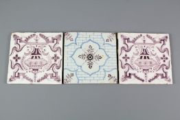 A Pair of 18th Century English Delft Tiles