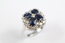 An 18ct White Gold Sapphire and Diamond Ring