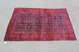 A Tabriz Blue/Red Runner Carpet