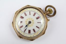 A Lady's 14ct Gold Self-Winding Open Faced Pocket Watch