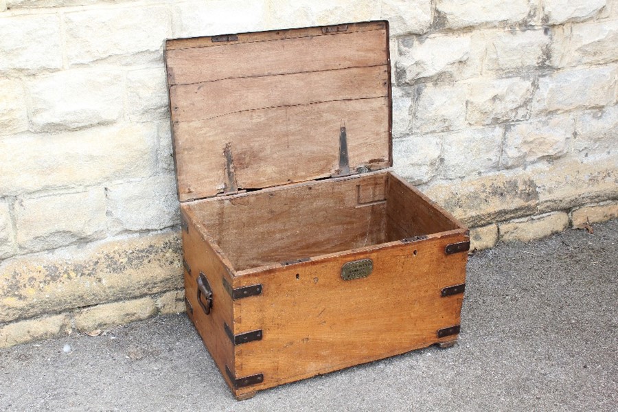 An Oak Military Trunk - Image 2 of 3