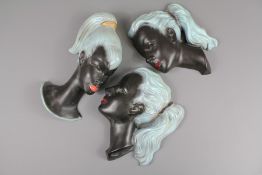 Three Blonde Art Deco West German Ceramic Profiles