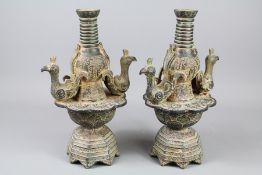 Two Chinese Bronzed Vases