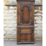 Antique Oak Corner Cupboard