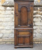 Antique Oak Corner Cupboard