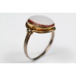Antique 9ct Gold and Chalcedony Seal Ring