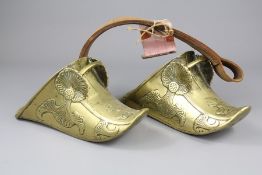 A Pair of South American Brass Stirrups