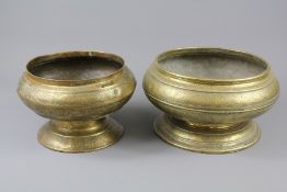 Two Antique Asian Brass Bowls