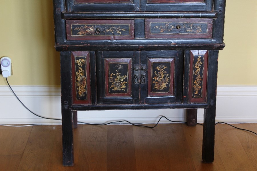 A Large Chinese Marriage Cupboard - Image 3 of 7