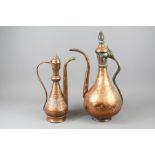 Two Islamic Copper Ewers