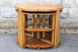 An Art Deco Walnut Nest of Tables