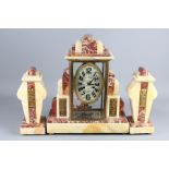 Comptoir Cardinet Paris Art Deco Mantel Clock and Garniture