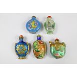 Five 20th Century Chinese Snuff Bottles