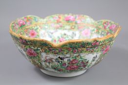 A Cantonese Famille Rose Punch Bowl