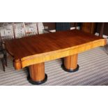 A Stunning Art Deco possibly King Wood- Veneer Dining Table