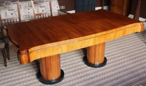 A Stunning Art Deco possibly King Wood- Veneer Dining Table