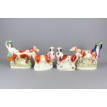 Four 19th Century Staffordshire Spill Vases